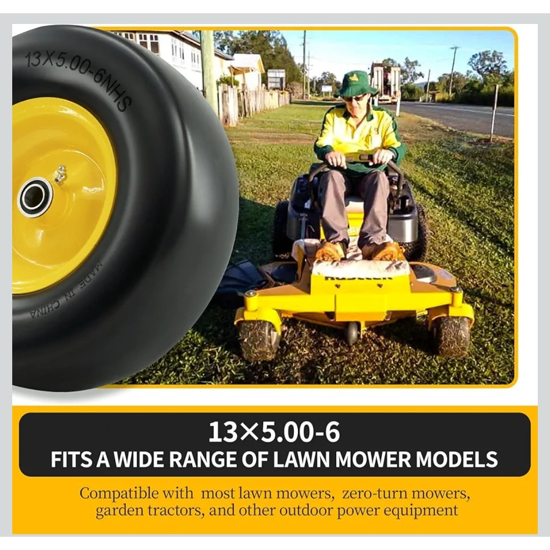 13 x 5.00-6 Tire and Wheel, Flat Free Zero Turn SET OF TWO