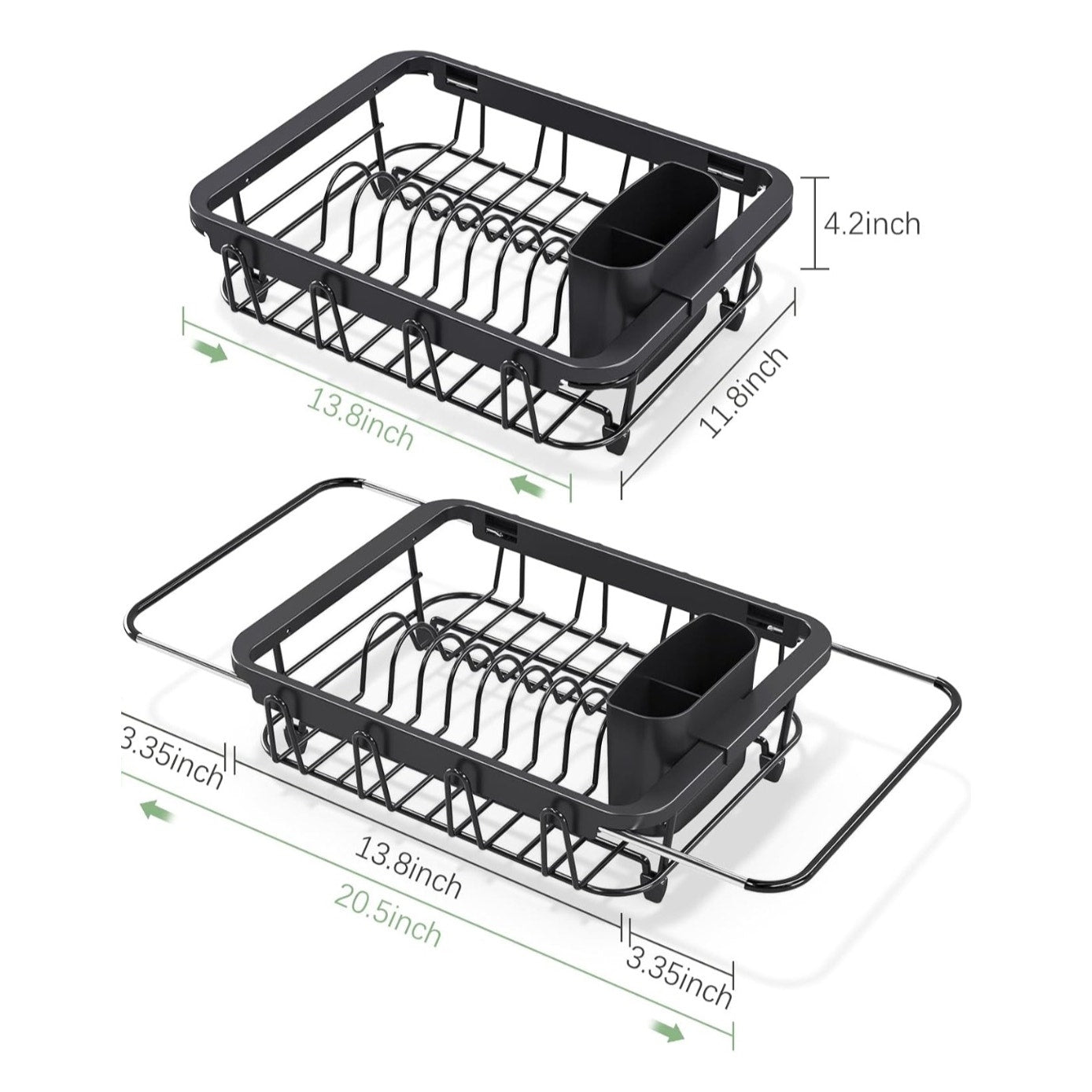 New Expandable Dish Drying Rack - Black