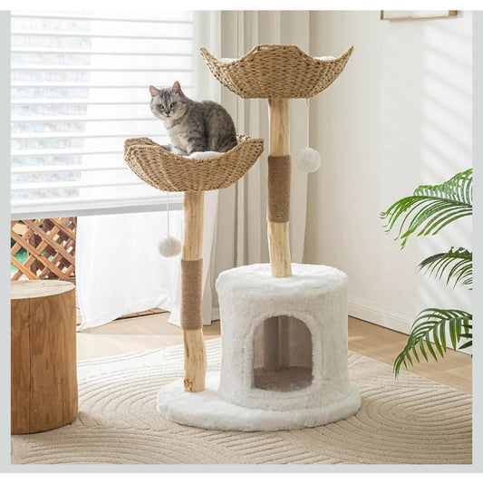 NEW Cat Tree Tower Condo 46 inch Modern Cat Tree for Large Cats w/ Baskets