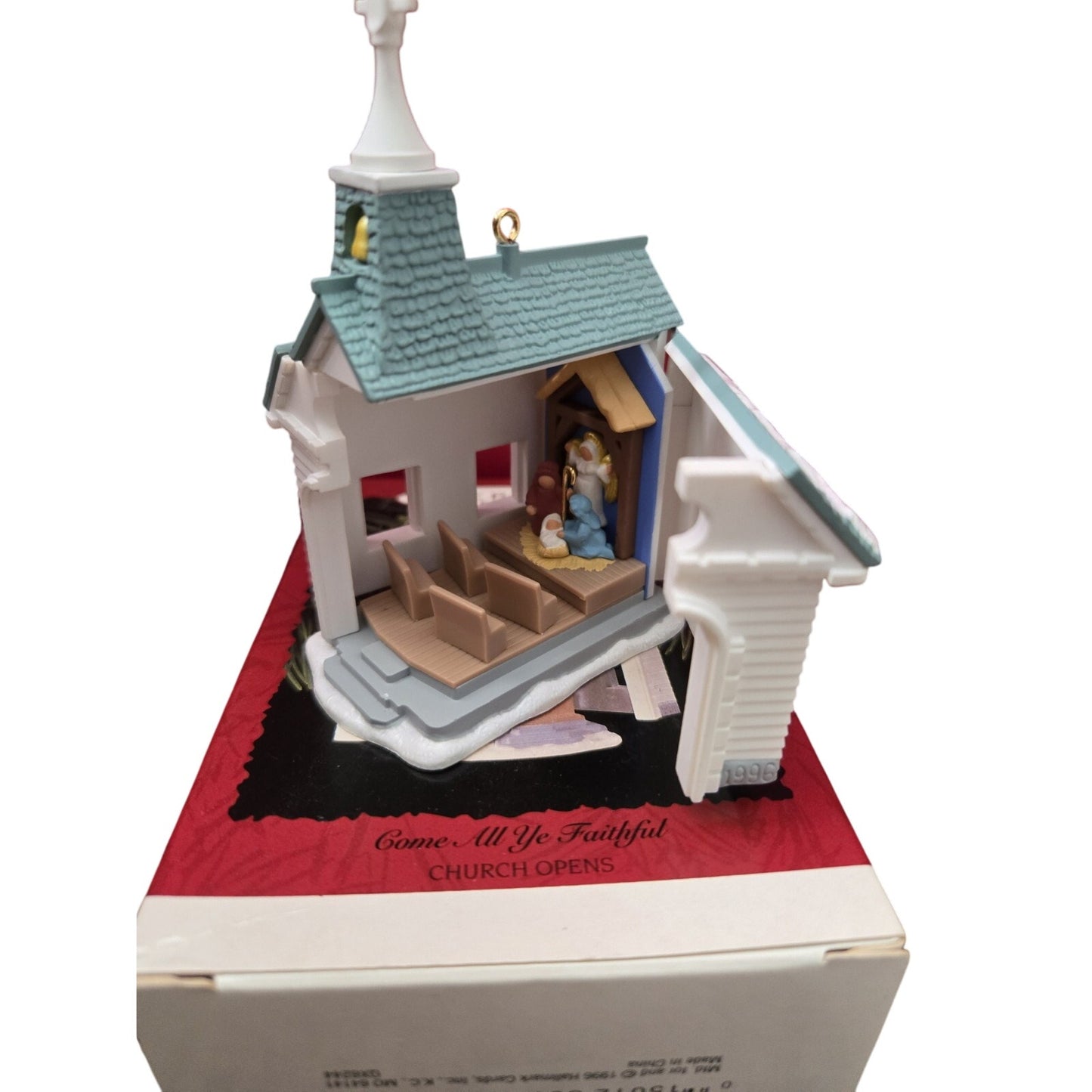 #17 Hallmark Keepsake Ornament Come All Ye Faithful Church Opens 1996 Collectors