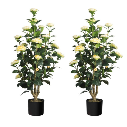 2 Pack Artificial Camellia Tree 3 Foot