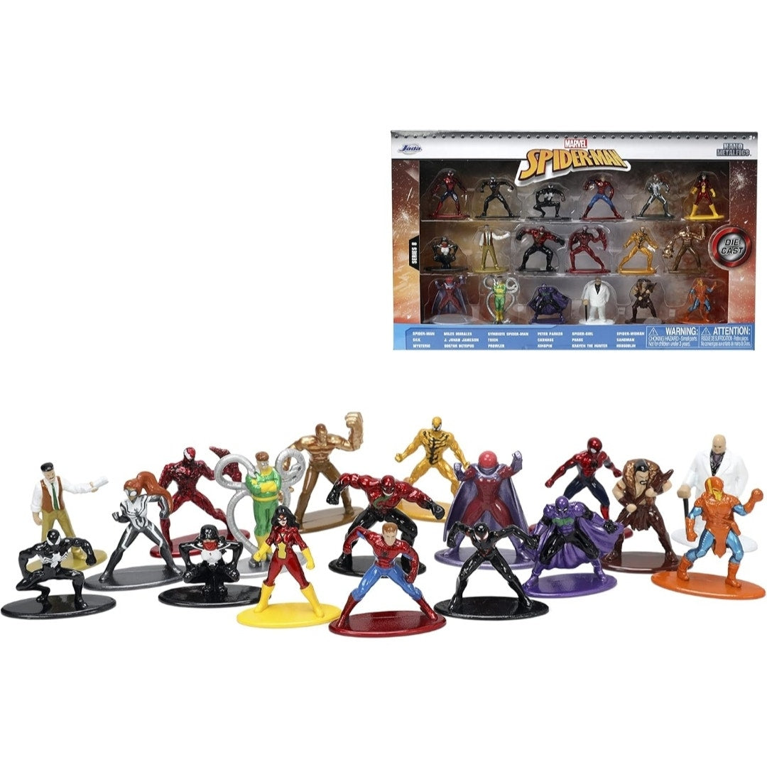 Jada Toys Marvel Spider-Man 18-Pack Metalfigs Series 8 AND 9