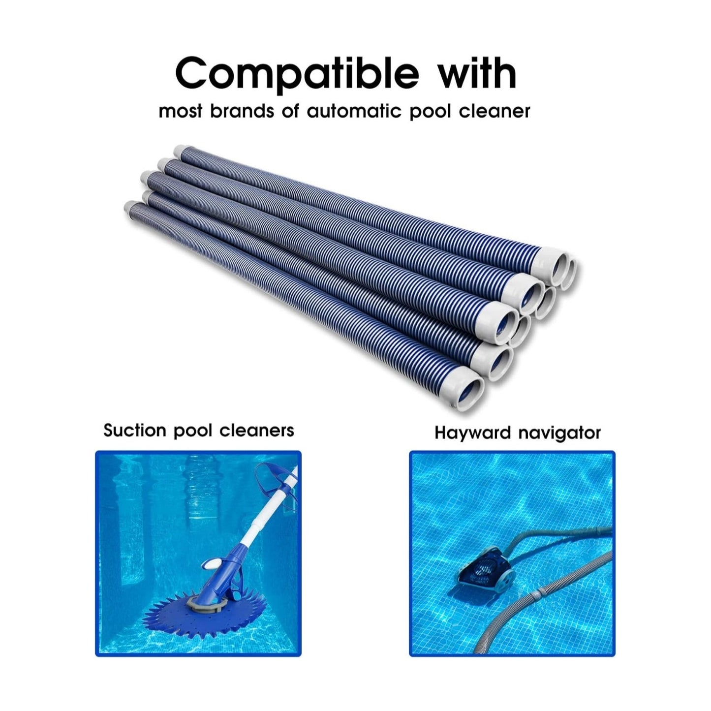NEW Professional Swimming Pool Vacuum Cleaner Hose 1.5” 8 Piece Hoses