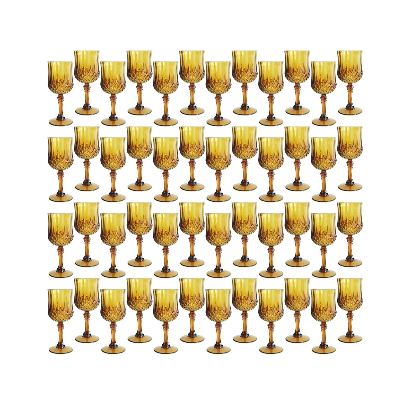 Set of 48 Plastic Wine Glasses, Plastic Goblets Vintage Style Holiday Party
