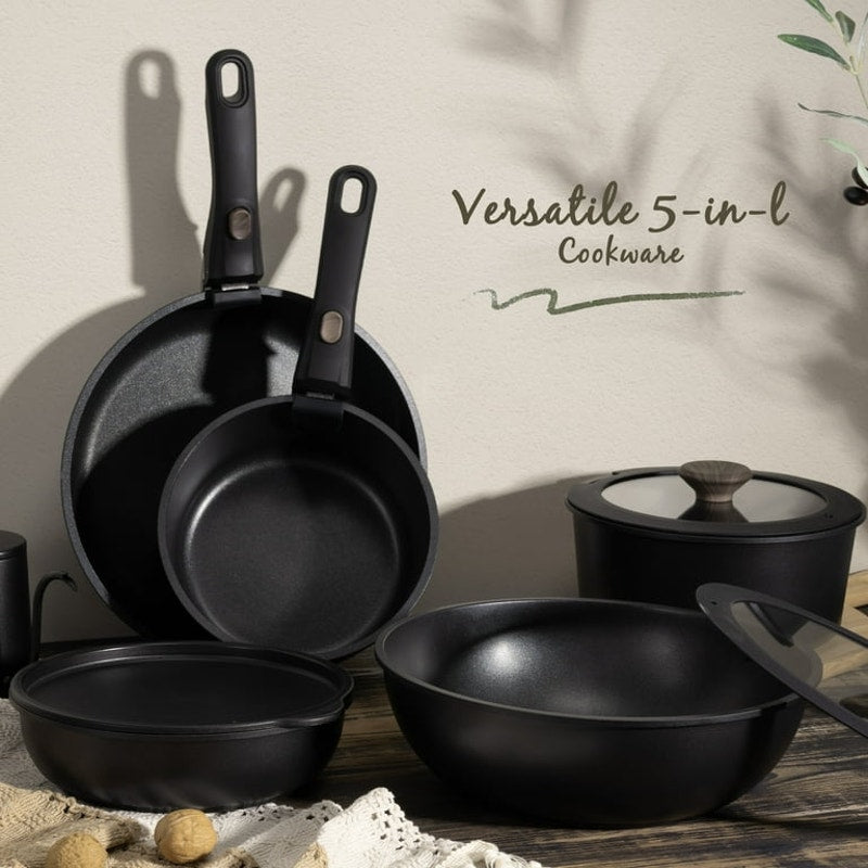 20-Piece Pots and Pans Set, Nonstick Cookware Set with Detachable Handles