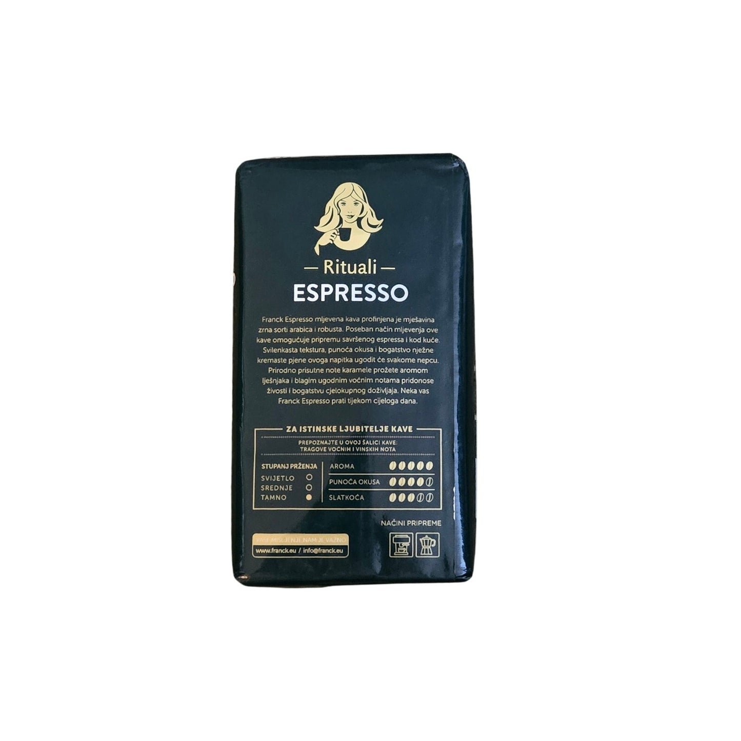 Franck Rituali Espresso Ground Coffee 250g, GREEN PKG from Croatia