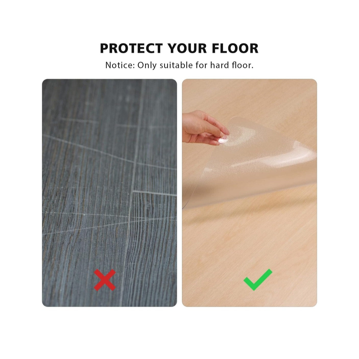 Clear Floor Mat for Home, 4'×6' Large Non-Slip