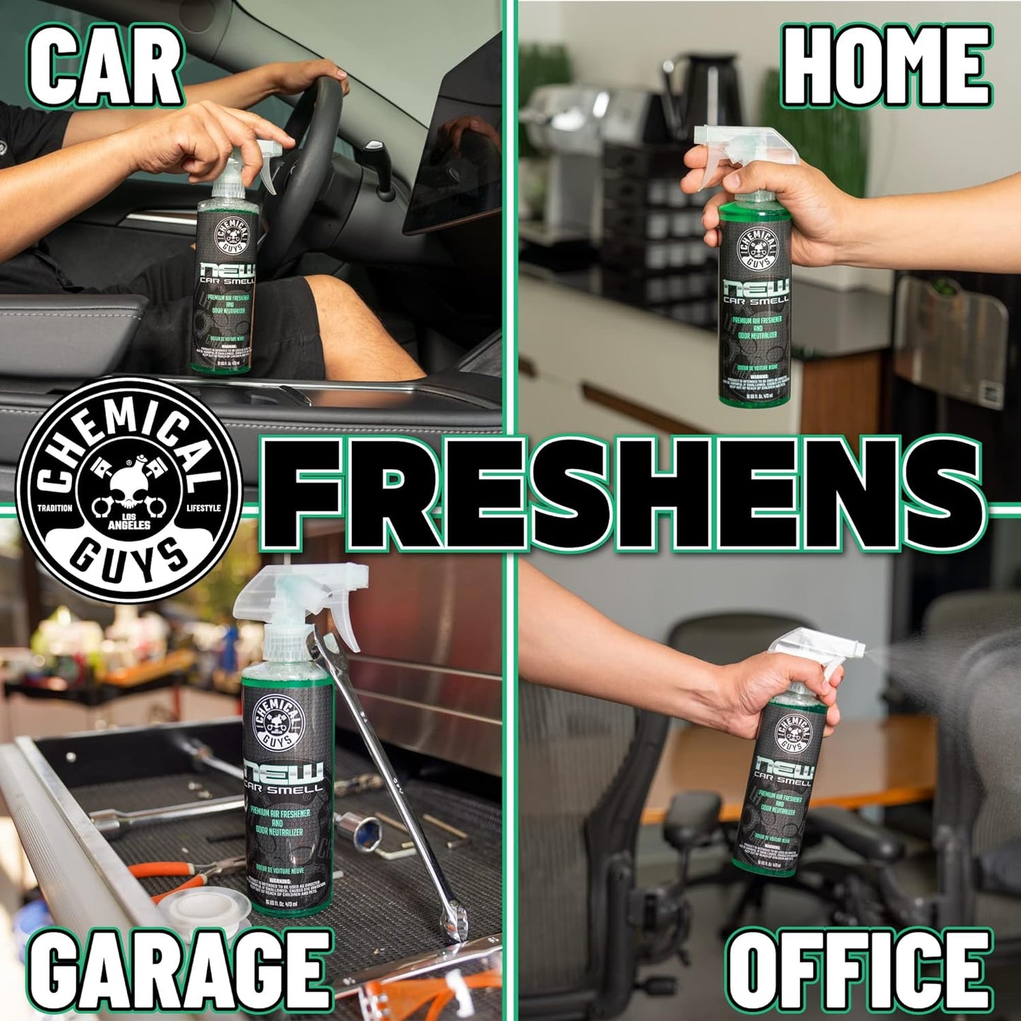 Chemical Guys AIR_101_16 New Car Smell Premium Air Freshener and Odor Eliminator