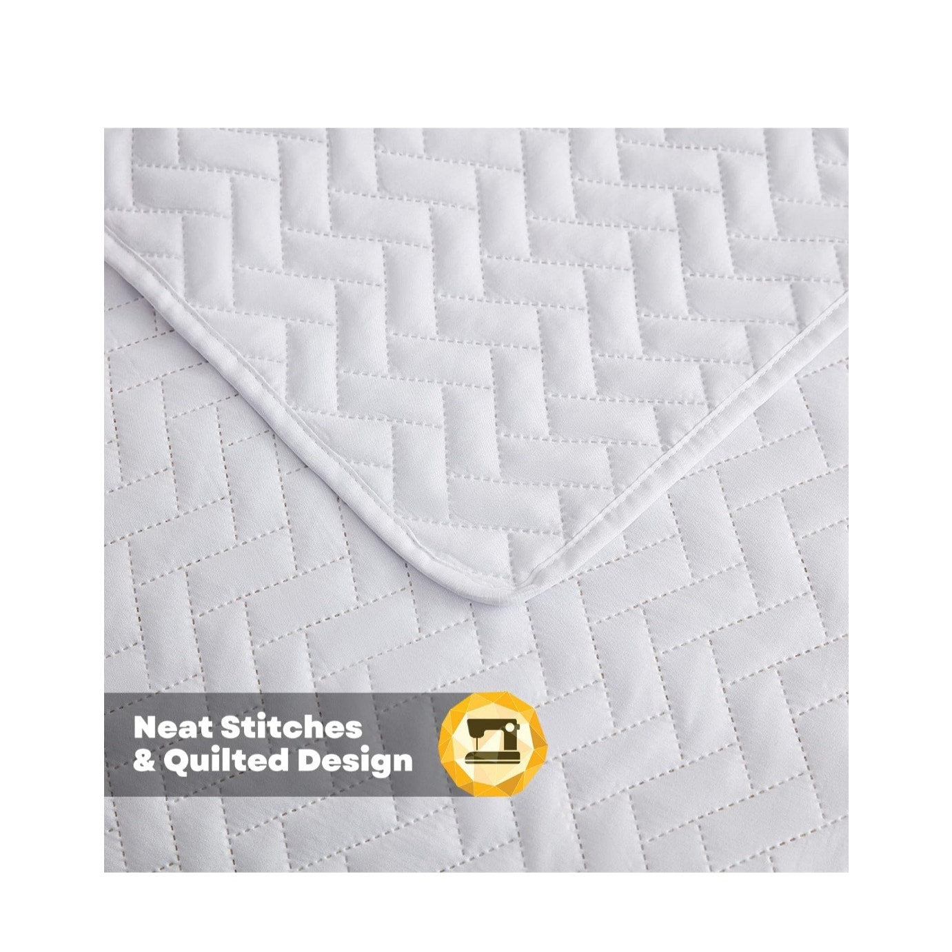Maple & Stone White Quilt Coverlett Queen Size