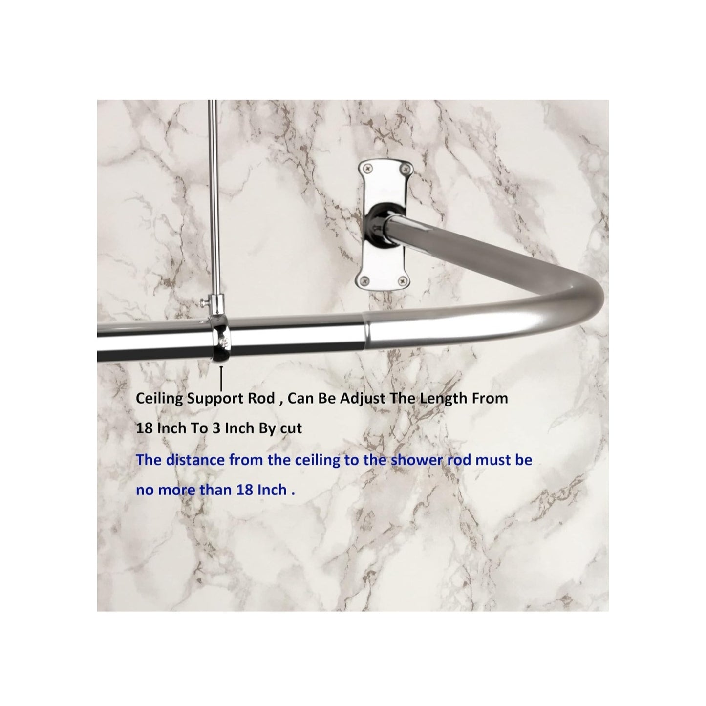 L shaped shower curtain rod