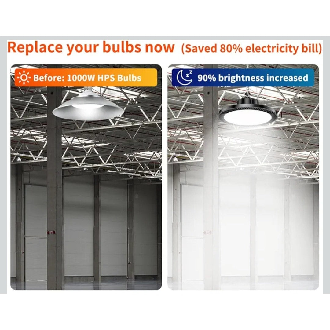 6 Pack LED High Bay Shop Light Brightness 250W 100V-277V IP65 Waterproof 5000K