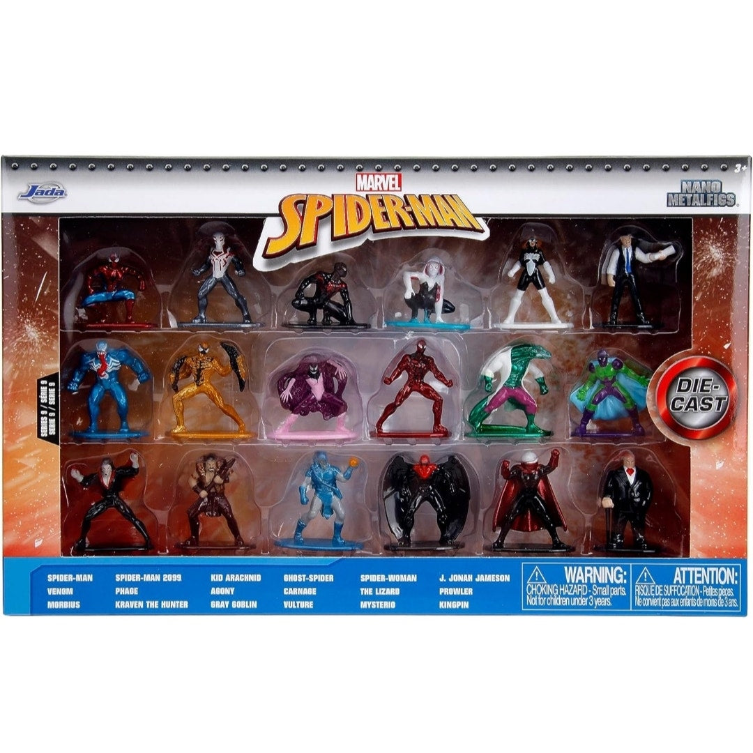 Jada Toys Marvel Spider-Man 18-Pack Metalfigs Series 8 AND 9