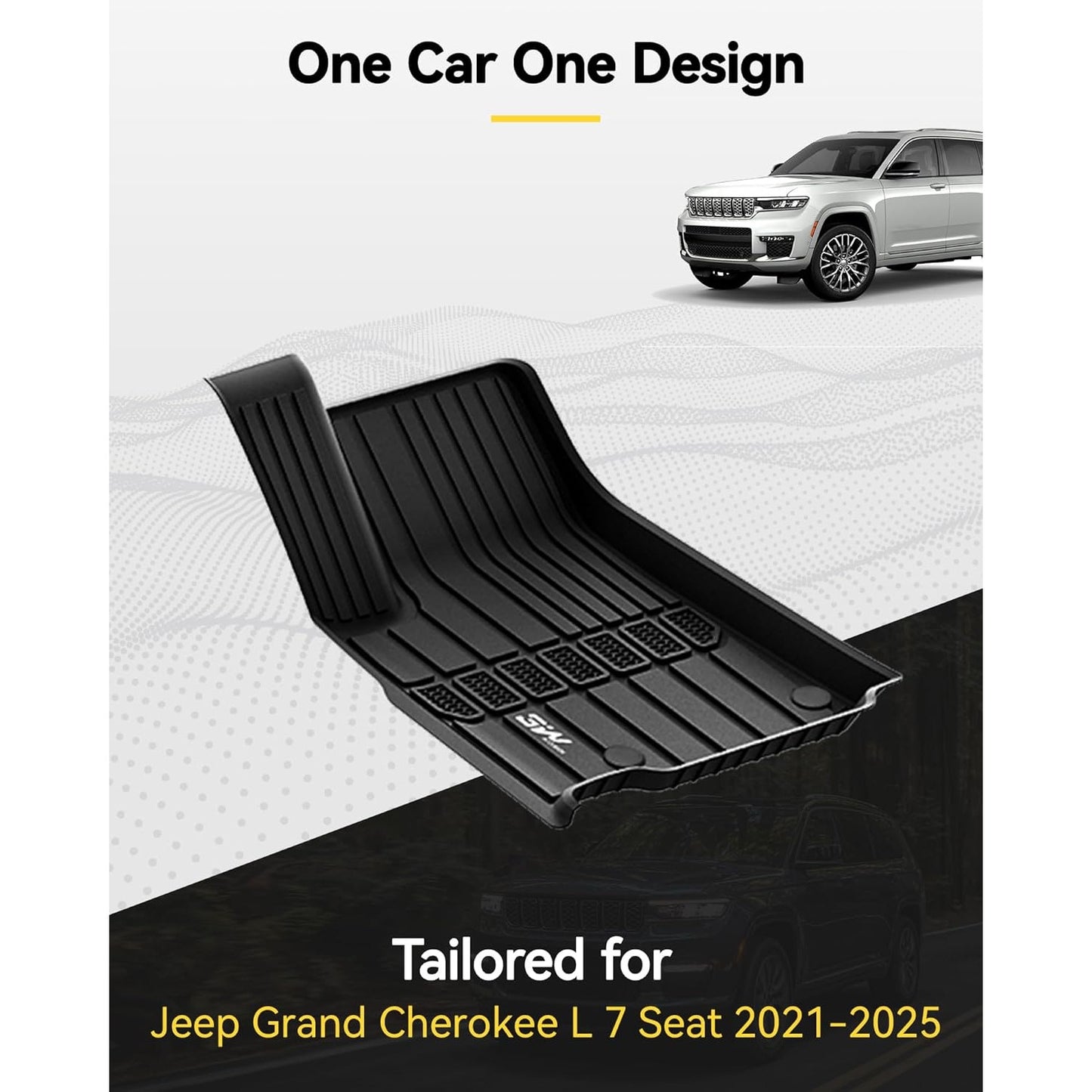 Custom Floor Mats for Jeep Grand Cherokee L 7-Seat 2021-2025 All Weather Liner Full Set