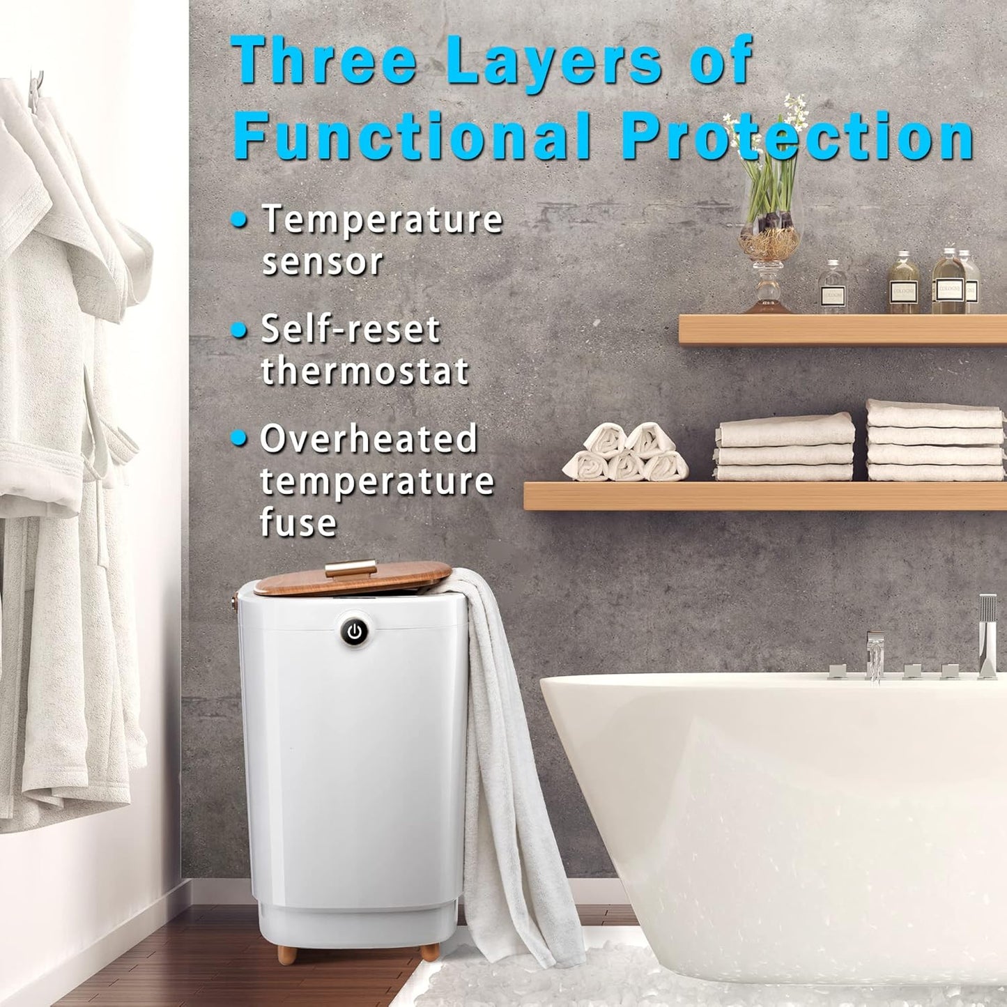 New Towel Warmer Bucket Large Spa Hot Towels in 10 Min Fits Two Oversized Towels