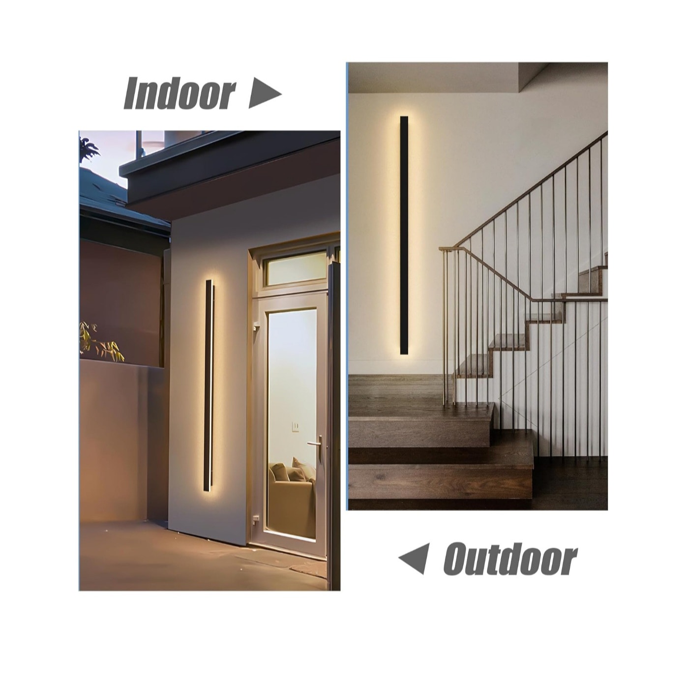 Outdoor LED Wall Light 45W Black Warm White Porch Light Acrylic Waterproof IP65 Exterior
