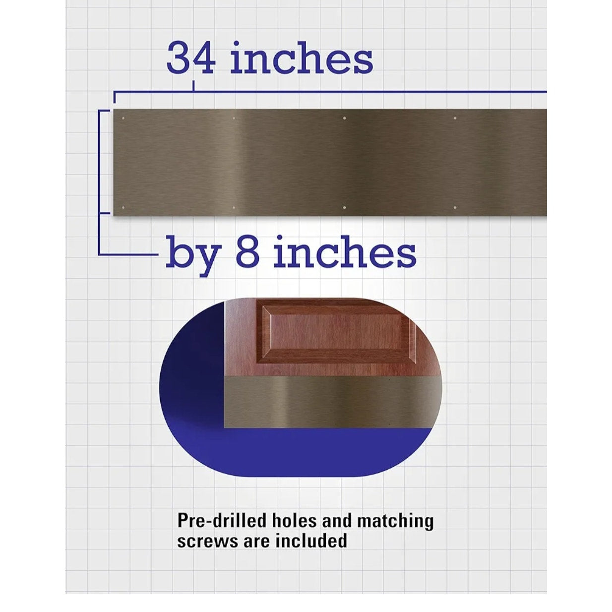 New Aluminum Kick Plate Antique Bronze Finish 8" x 34" by Hardware Essentials