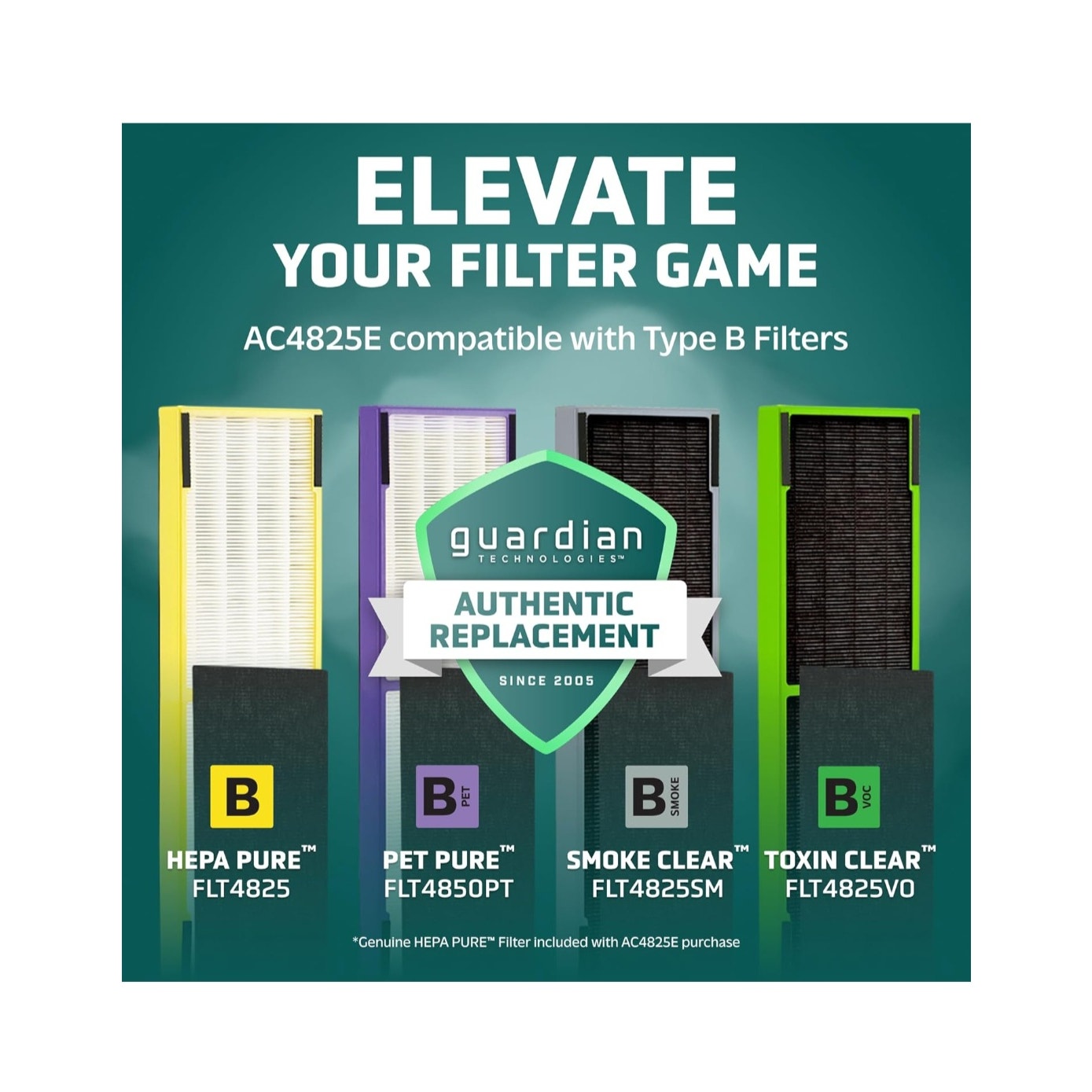 GermGuardian AC4825 4-in-1 Air Purifier w/ HEPA Filter UV-C Sanitizer & Odor Reduction