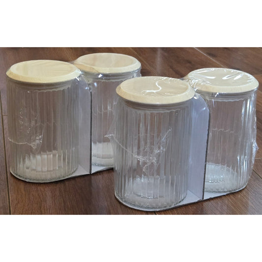 Large 5" Glass Jars - Clear - 2 packages of 2