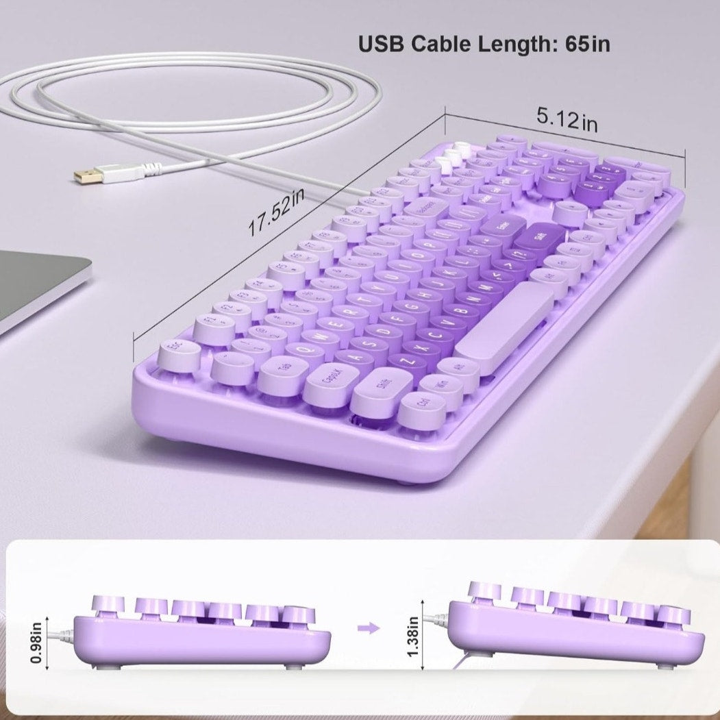 New Purple Large Print Keyboard USB Wired