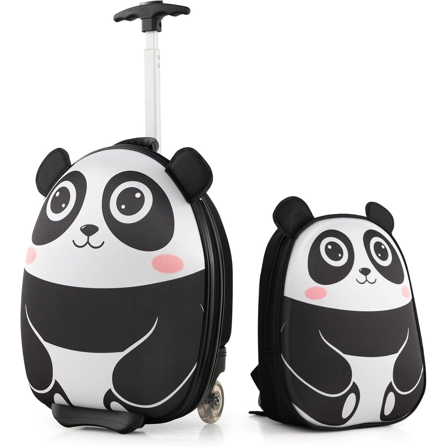 2 PC Kids Carry On Luggage Set 16" Rolling Wheel Suitcase & 12" Backpack Airline Approved Toddler