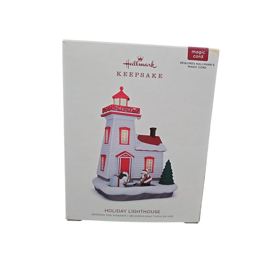 2018 Hallmark HOLIDAY LIGHTHOUSE Magic Cord Ornament 7th in Series
