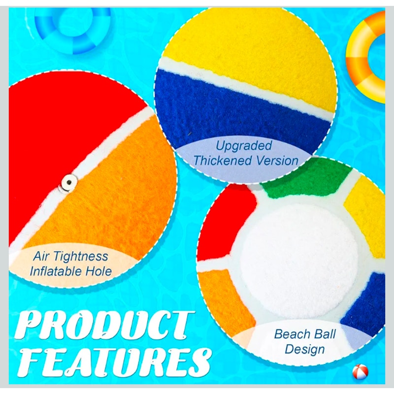 2 Pc Dog Water Toys Giant Pet 9.5 Beach Ball Pool Toy