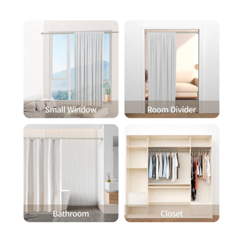 Brushed Nickel Tension Shower Curtain Rod