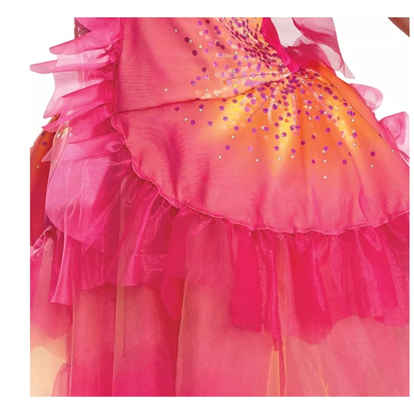 NBCUniversal Girls' S 4-6x Wicked the Musical Glinda Upland Oz Dust Deluxe Costume Dress Pink