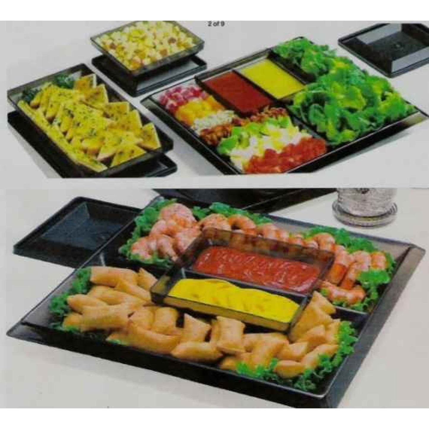 Rare Black Tupperware Get Together Buffet Serving Set 90's