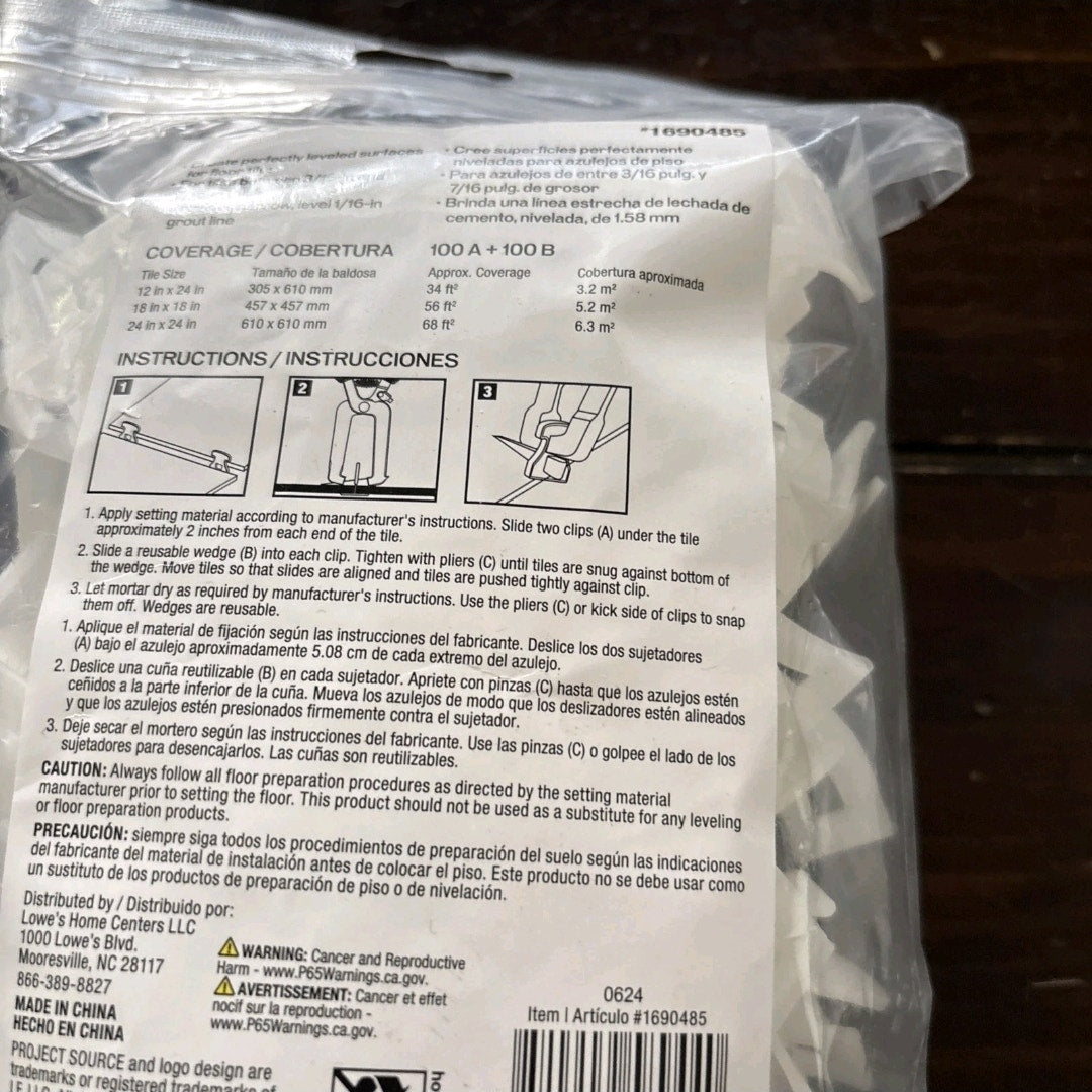Project Source Curved A Floor Tile Leveling System Clips Part A 100-Pack 1690485