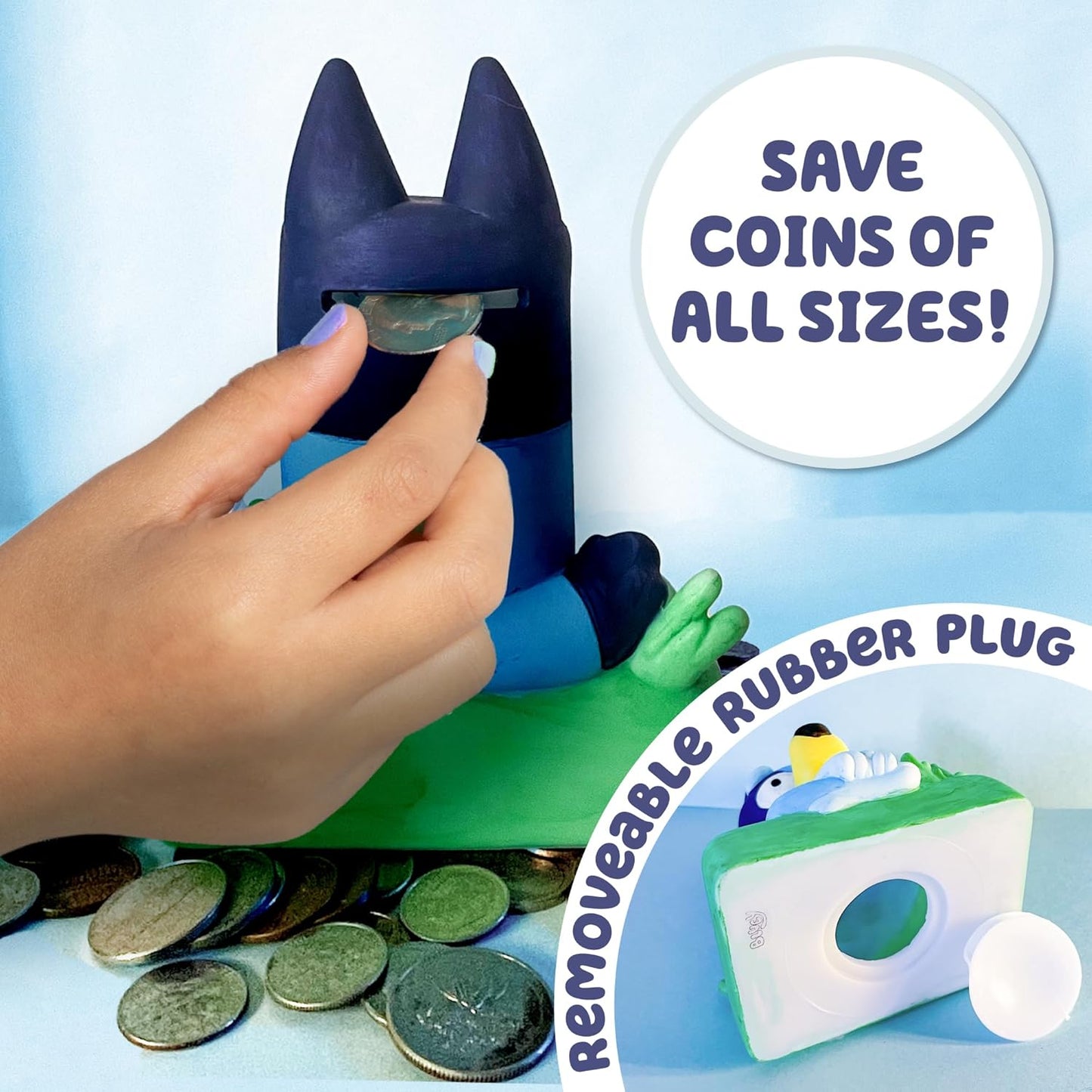 Bluey Paint Your Own Bank Includes 6 Paints Stickers Vinyl Piggy Bank for Kids
