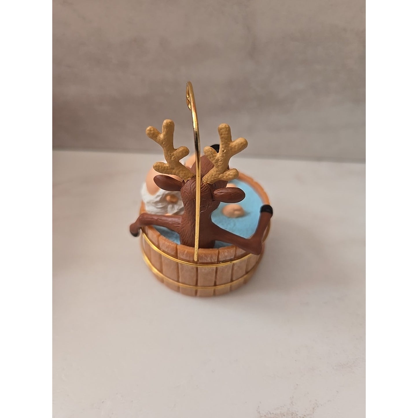 1986 Hallmark Santa's Hot Tub Christmas Ornament