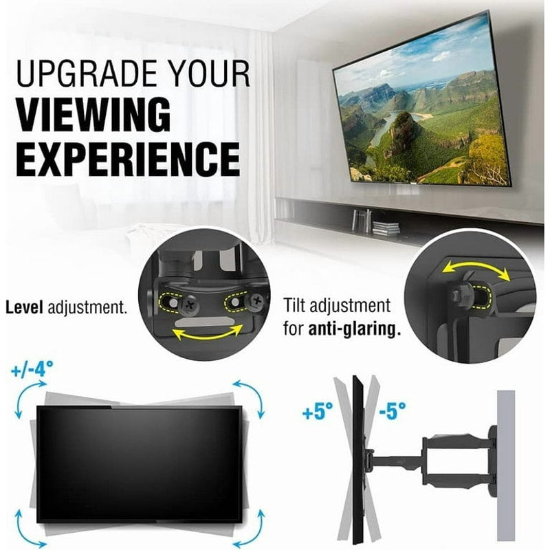 Full Motion TV Wall Mount Bracket for 26–75 in TVs, Tilt and Swivel