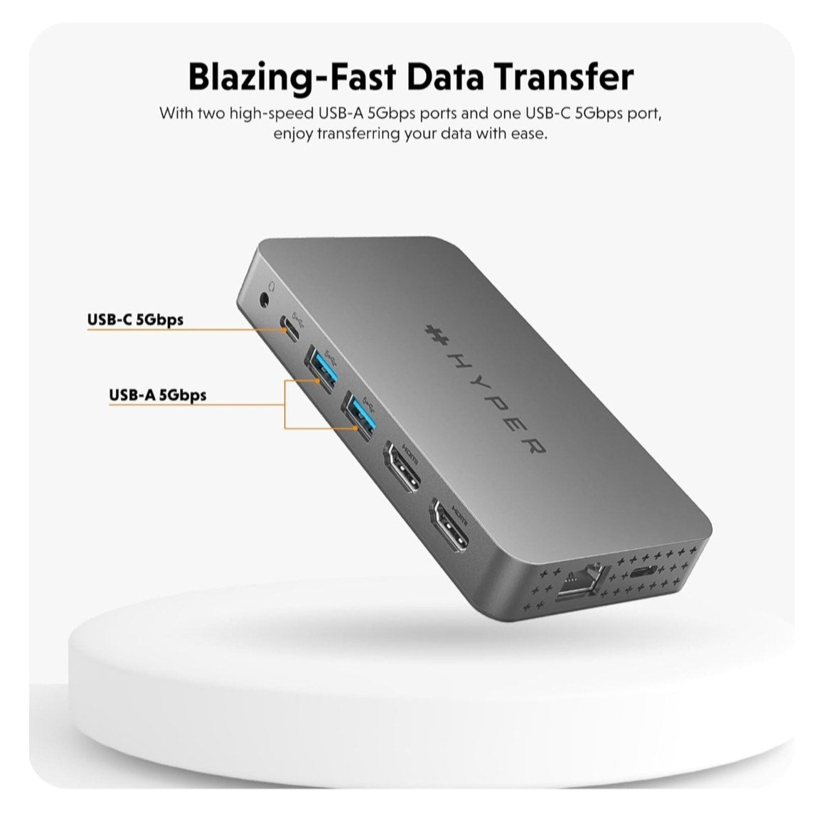 HyperDrive 4K Dual HDMI USB C Hub M1 MacBook/Windows/Chromebook
