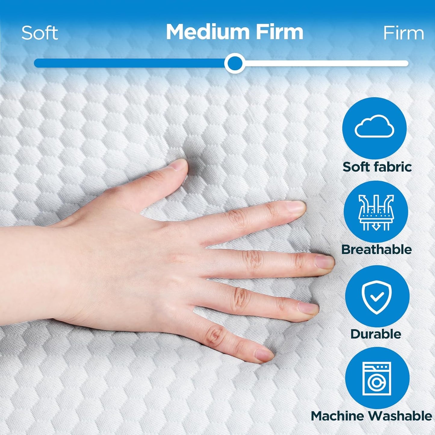 3 inch Single Size Folding Mattress Washable Cover Cooling Foldable