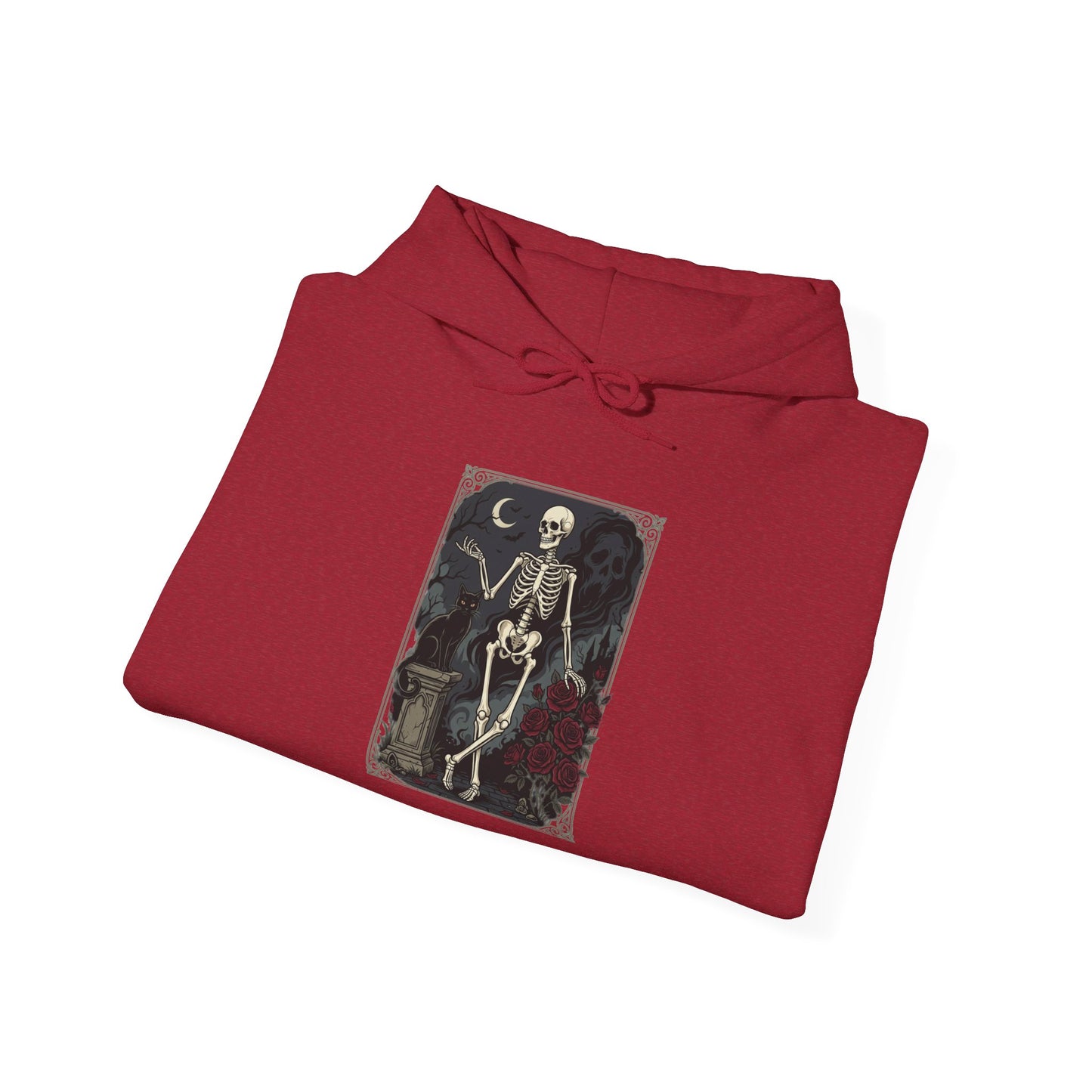 Gothic Skeleton Art Hoodie — Vintage Memento Mori Skull Design