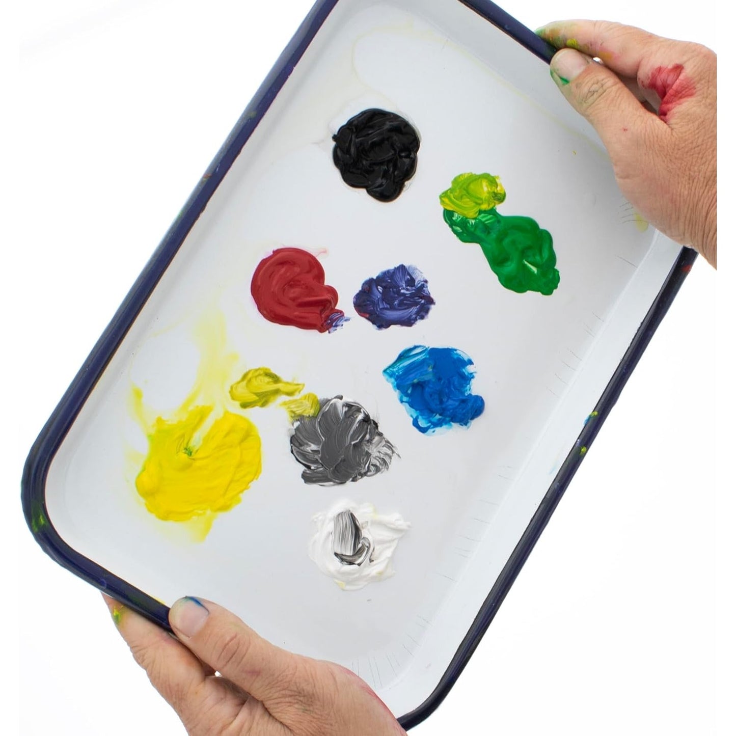 New Art Alternatives Enamel Butcher Palette Tray 7x10.5 inches, White