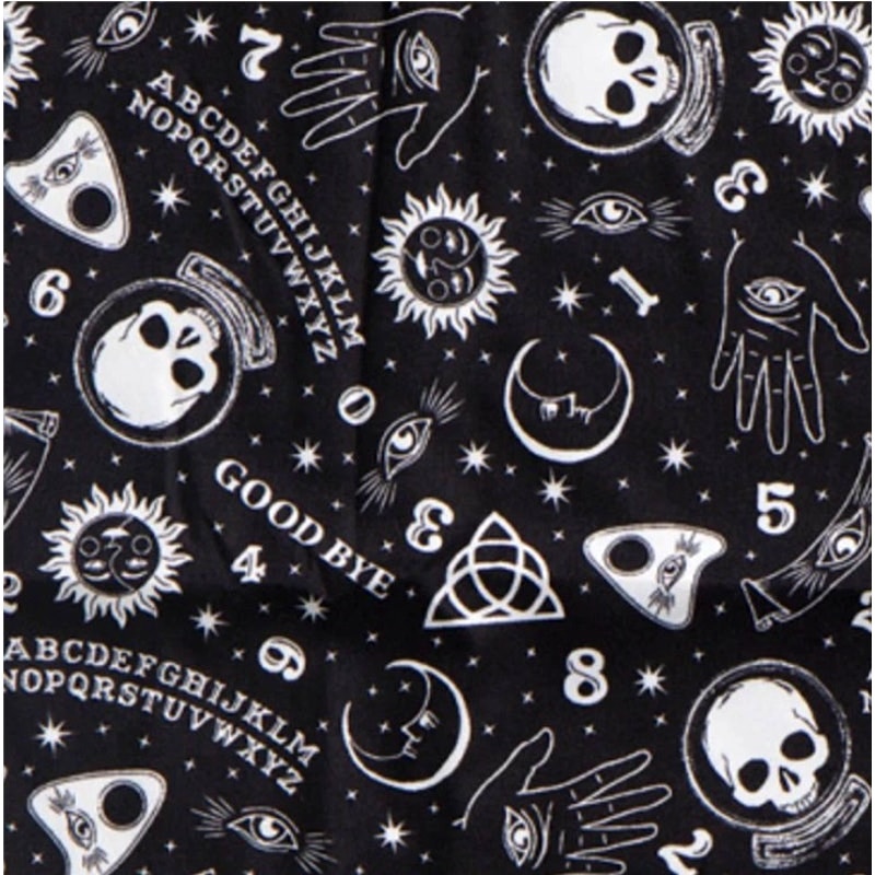 3pc Skull & Bones Halloween Ouija Board TWIN Sheet Set Psychic Palm Celestial