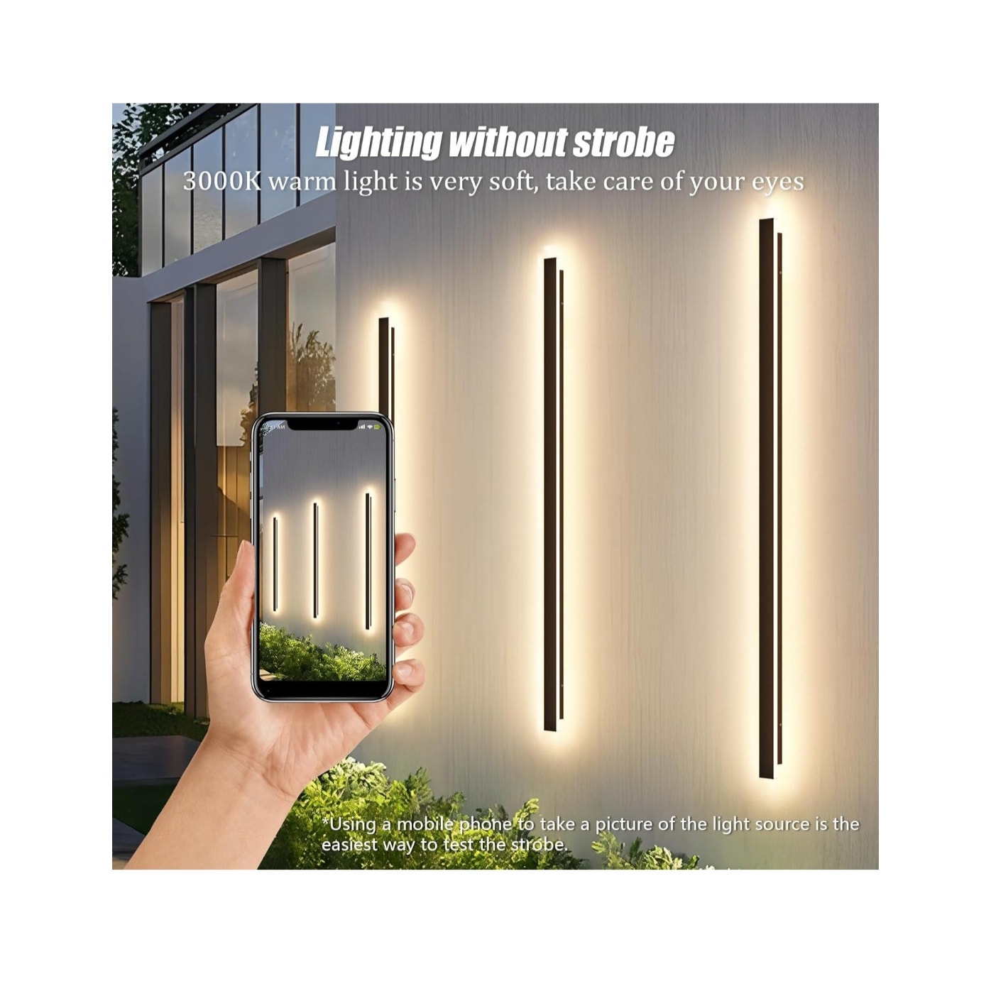 Outdoor LED Wall Light 45W Black Warm White Porch Light Acrylic Waterproof IP65 Exterior