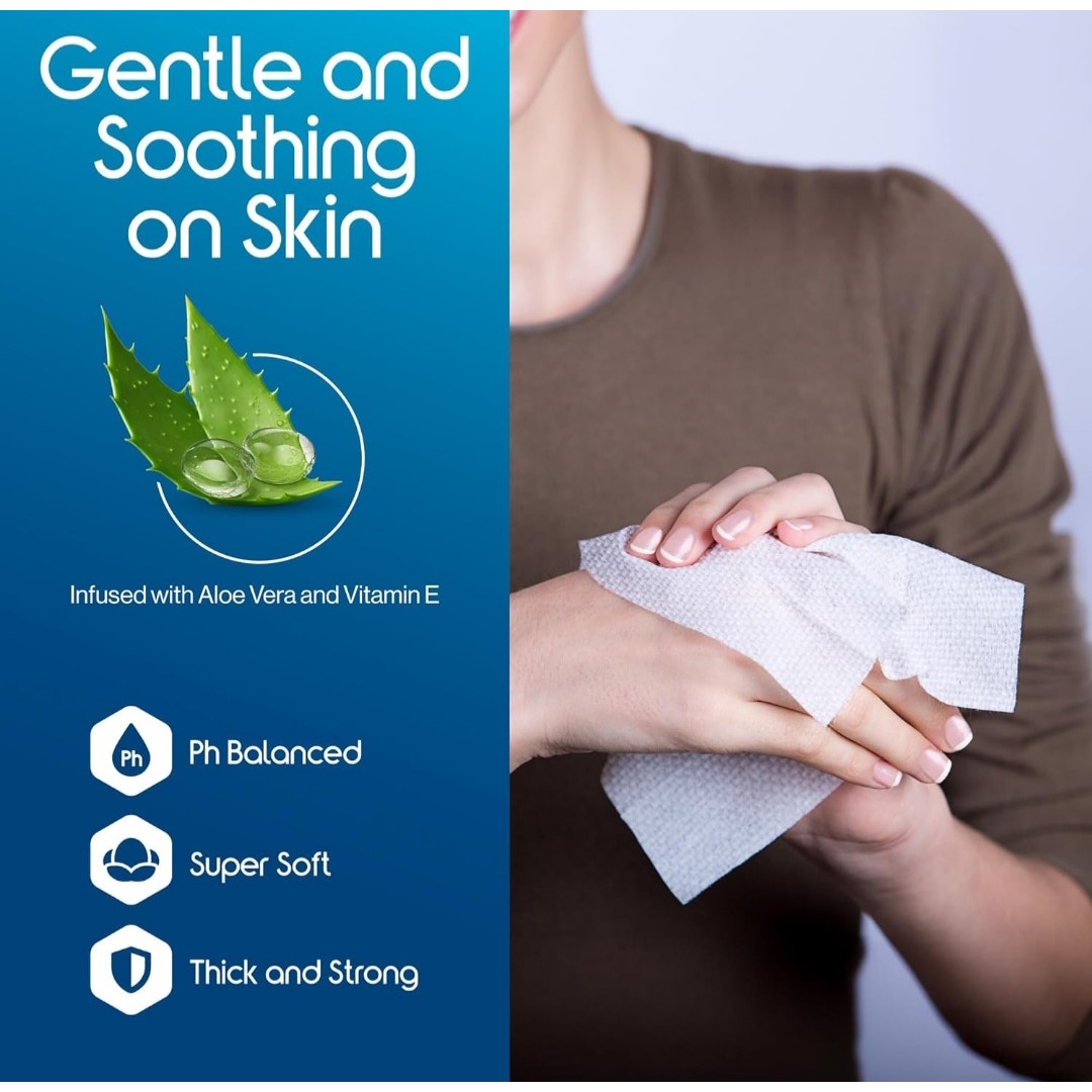 Inspire Premium Disposable Washcloths Wipes for Adults with Aloe & Vitamin E