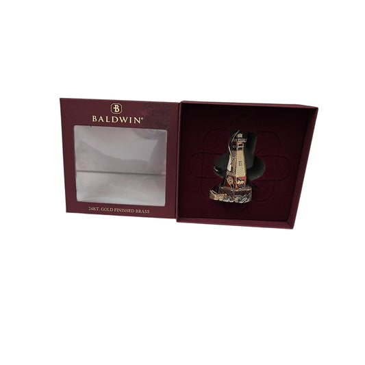 2004 BALDWIN NORTH ATLANTIC LIGHTHOUSE 77145.010 24KT GOLD FINISH BRASS ORNAMENT