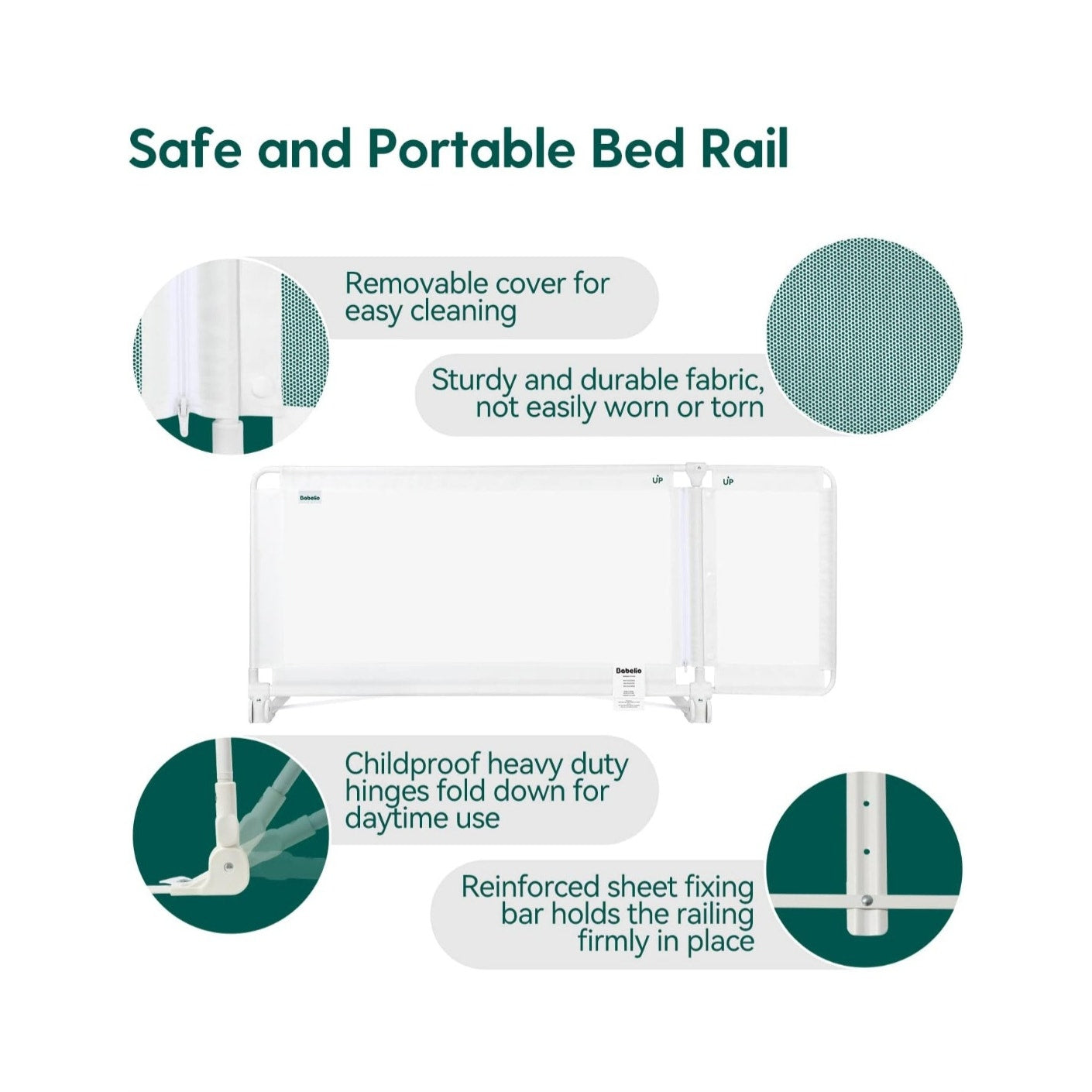 Toddler Bed Rail Guardian 39"-51" Side Guard for Twin/Queen/Full Size Bed 22.5" Tall