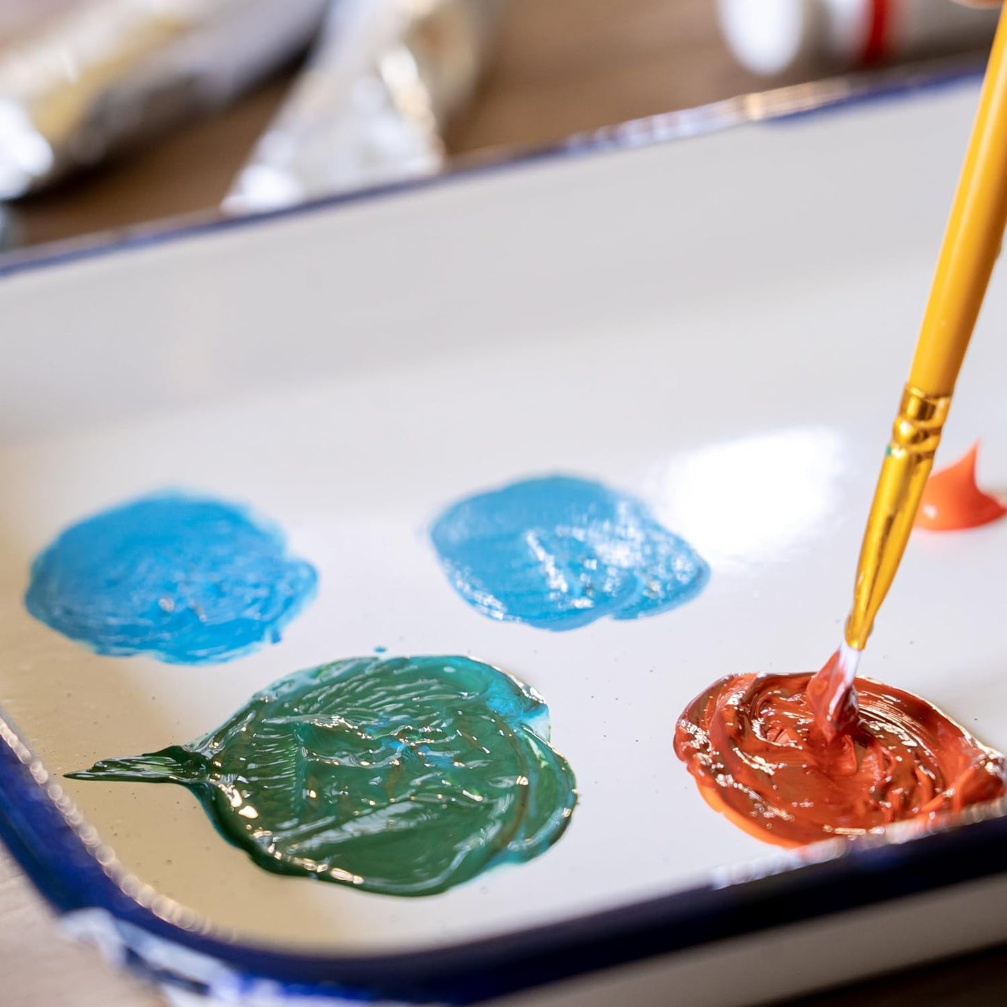 New Art Alternatives Enamel Butcher Palette Tray 7x10.5 inches, White