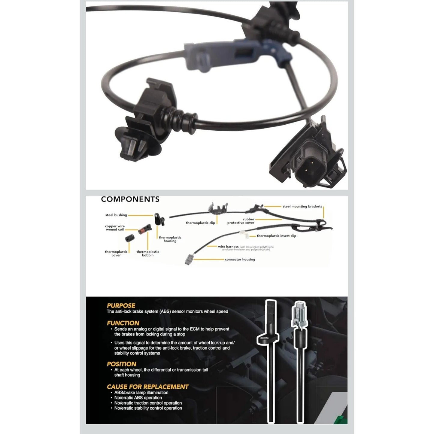 Wheel Speed Sensor Front Right Passenger Side HONDA CIVIC 2006-2011