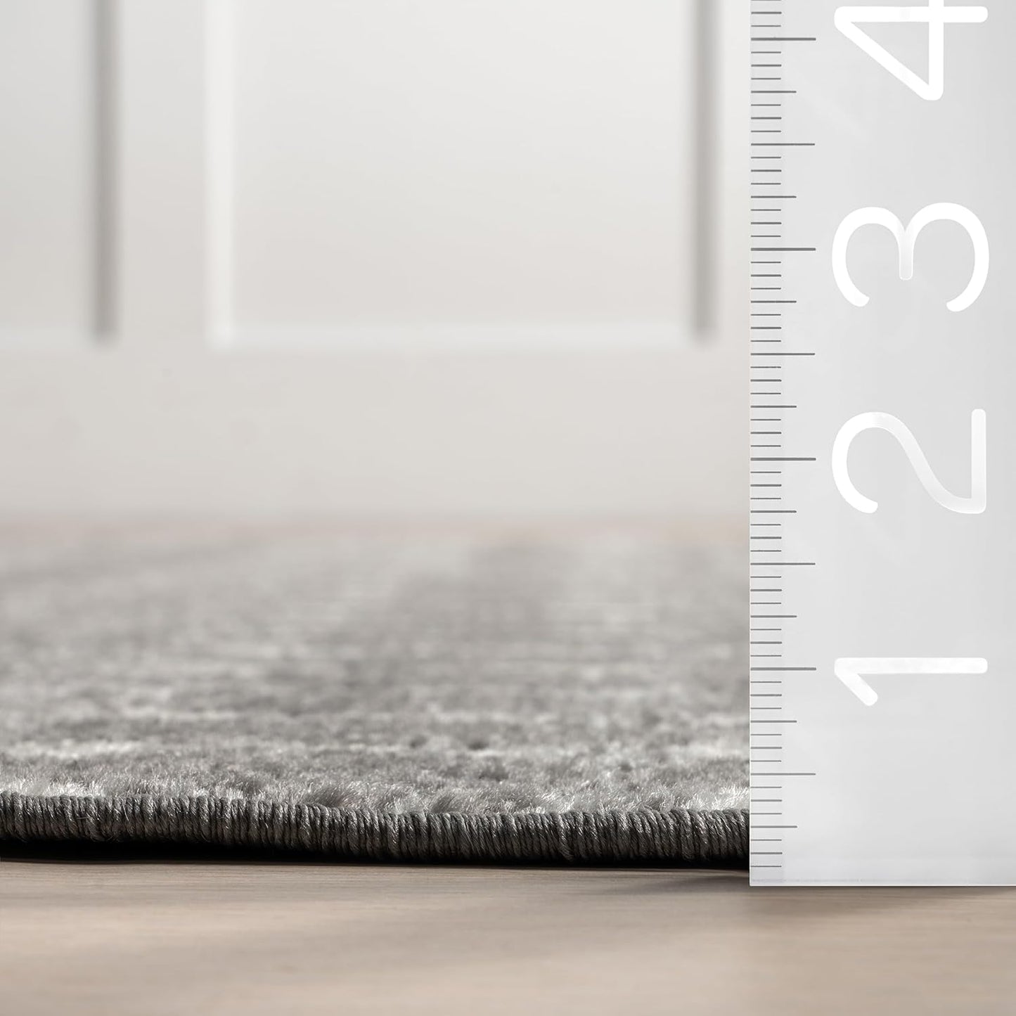 2x3 Moroccan Blythe Area Rug Dark Grey Faded Bohemian Design Stain Resistant