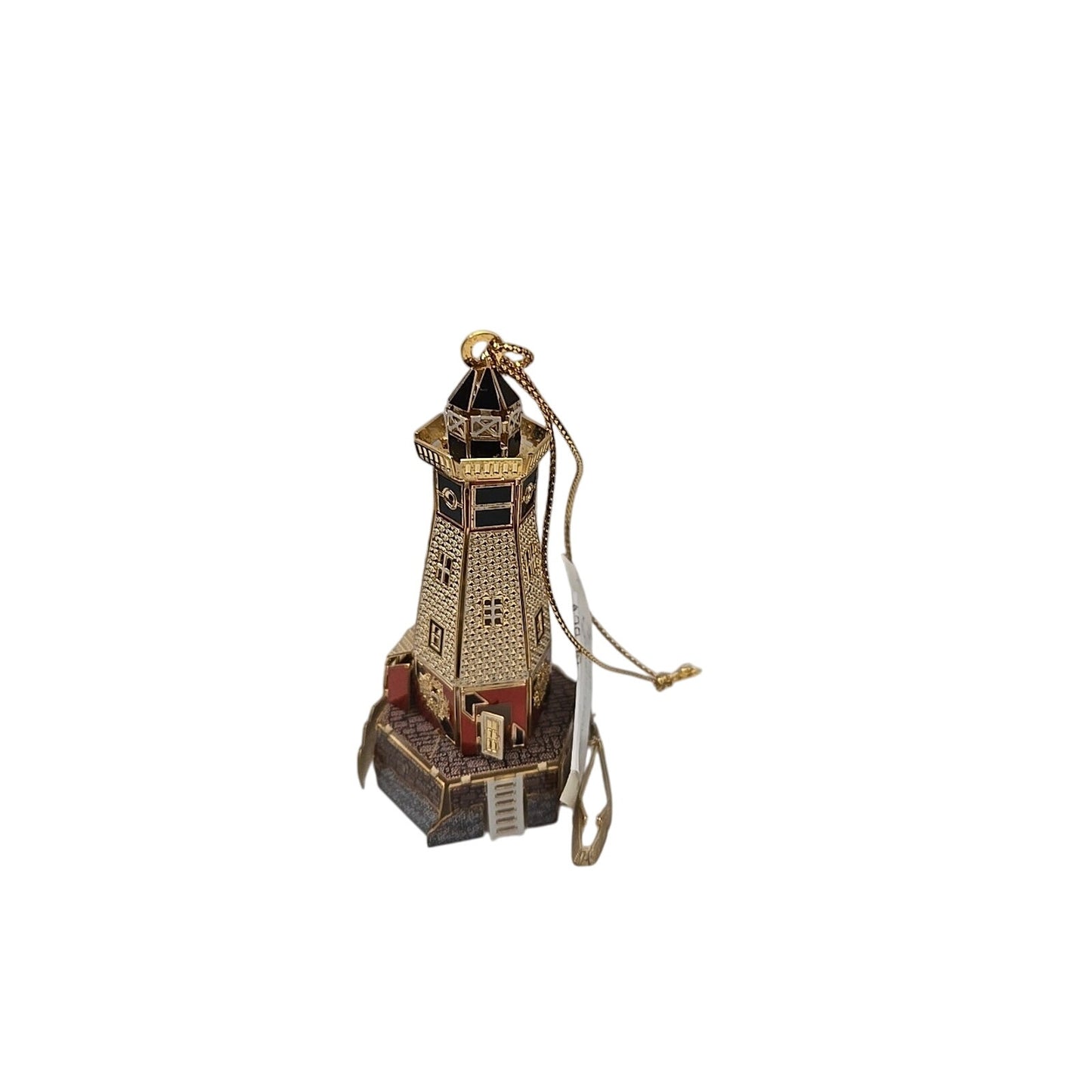 2004 BALDWIN NORTH ATLANTIC LIGHTHOUSE 77145.010 24KT GOLD FINISH BRASS ORNAMENT