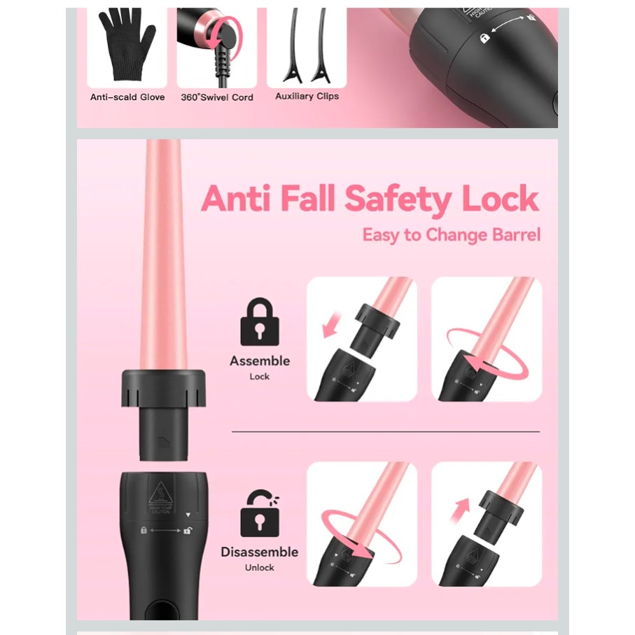 5 in 1 Curling Wand Set (0.35"-1.25")