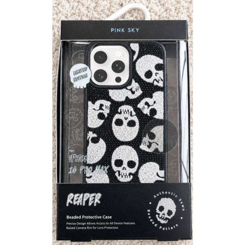 Halloween Beaded Skull Phone Case Compatible w/ iPhone 16 PRO Max Limited Edition