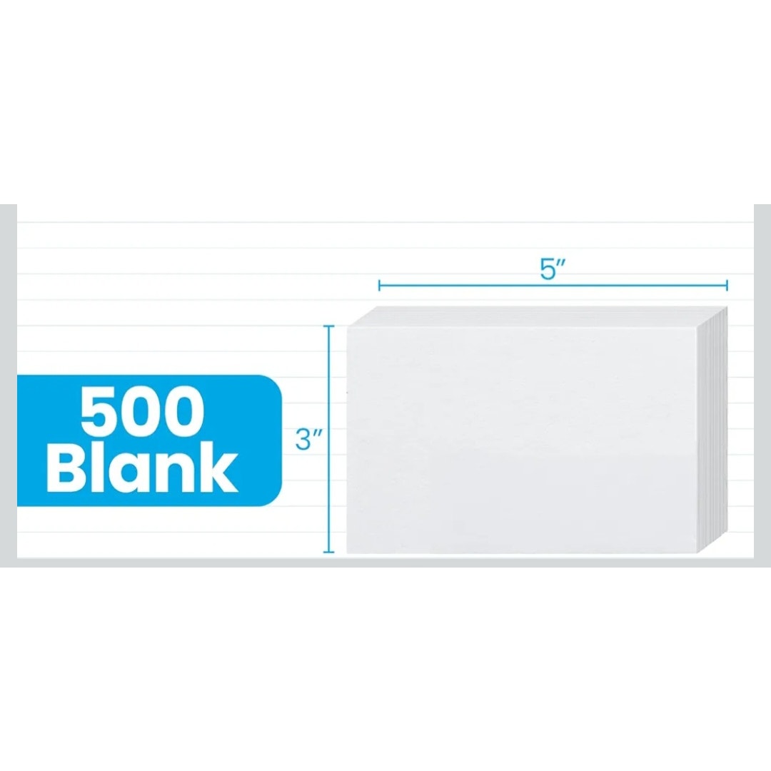 Oxford 3"x5" Index Cards Bundle 500 Count - White