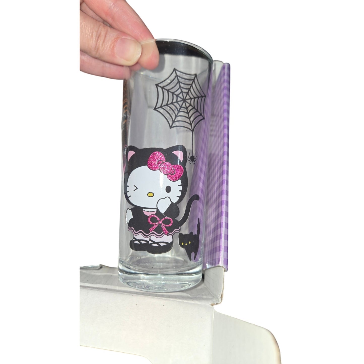 Hello Kitty and Friends Sparkly Halloween Glassware Set of 4 - 10oz Glasses NEW